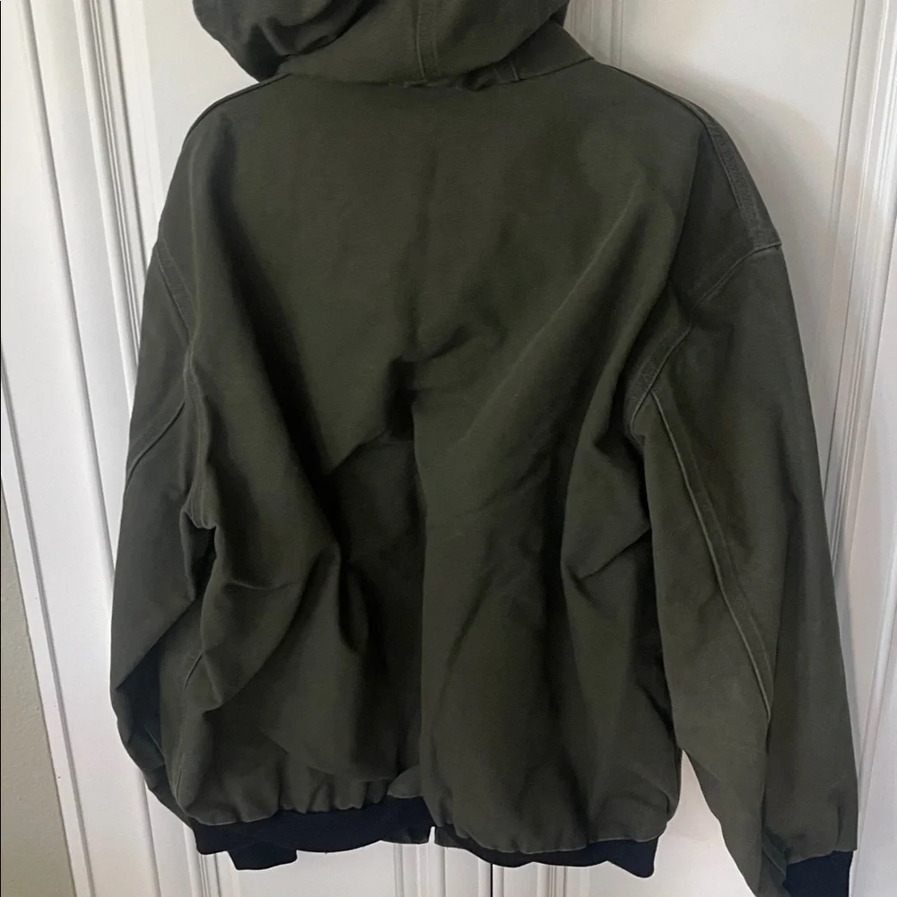 Vintage Carhartt Green Hooded Heavy Duty Work Jacket XLarge RN 14806 XL